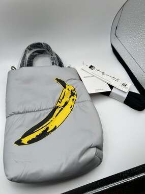 ROOTOTE x Andy Warhol Banana Puffy Shoulder Handbag